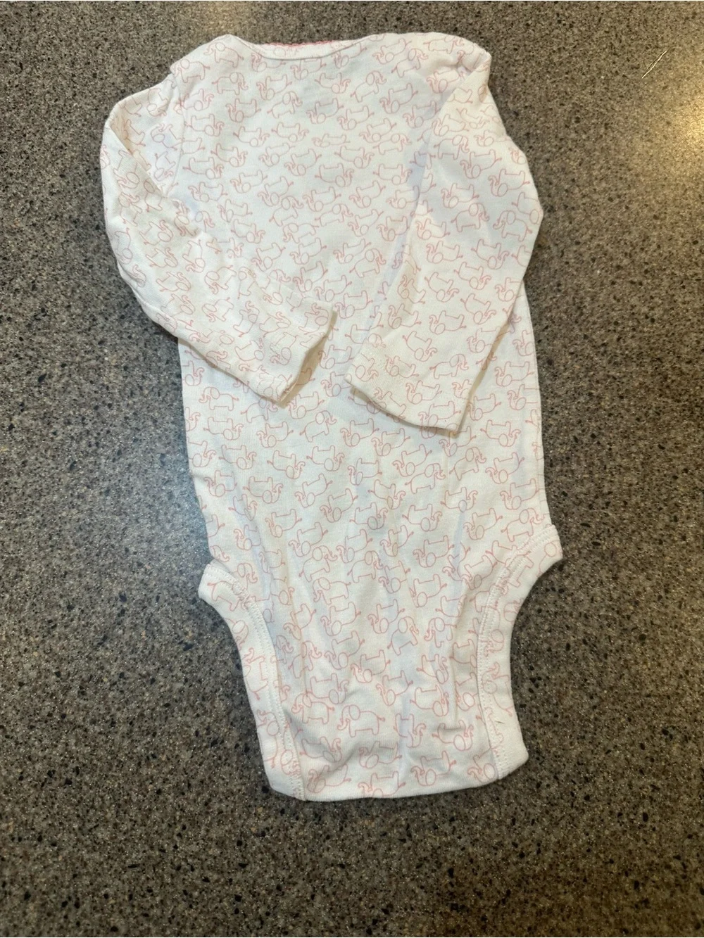 Carter's White & Pink Long-Sleeve Baby One-Piece
